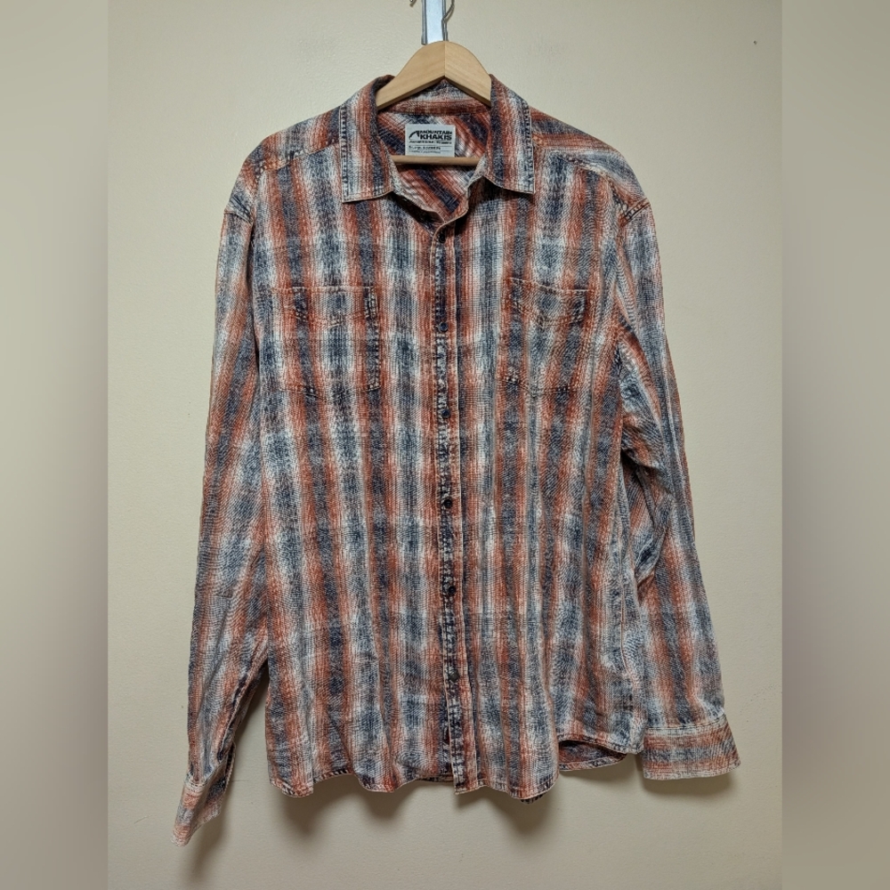 Mountain Khakis Plaid Button Down Shirt XL Relaxed Fit Cotton